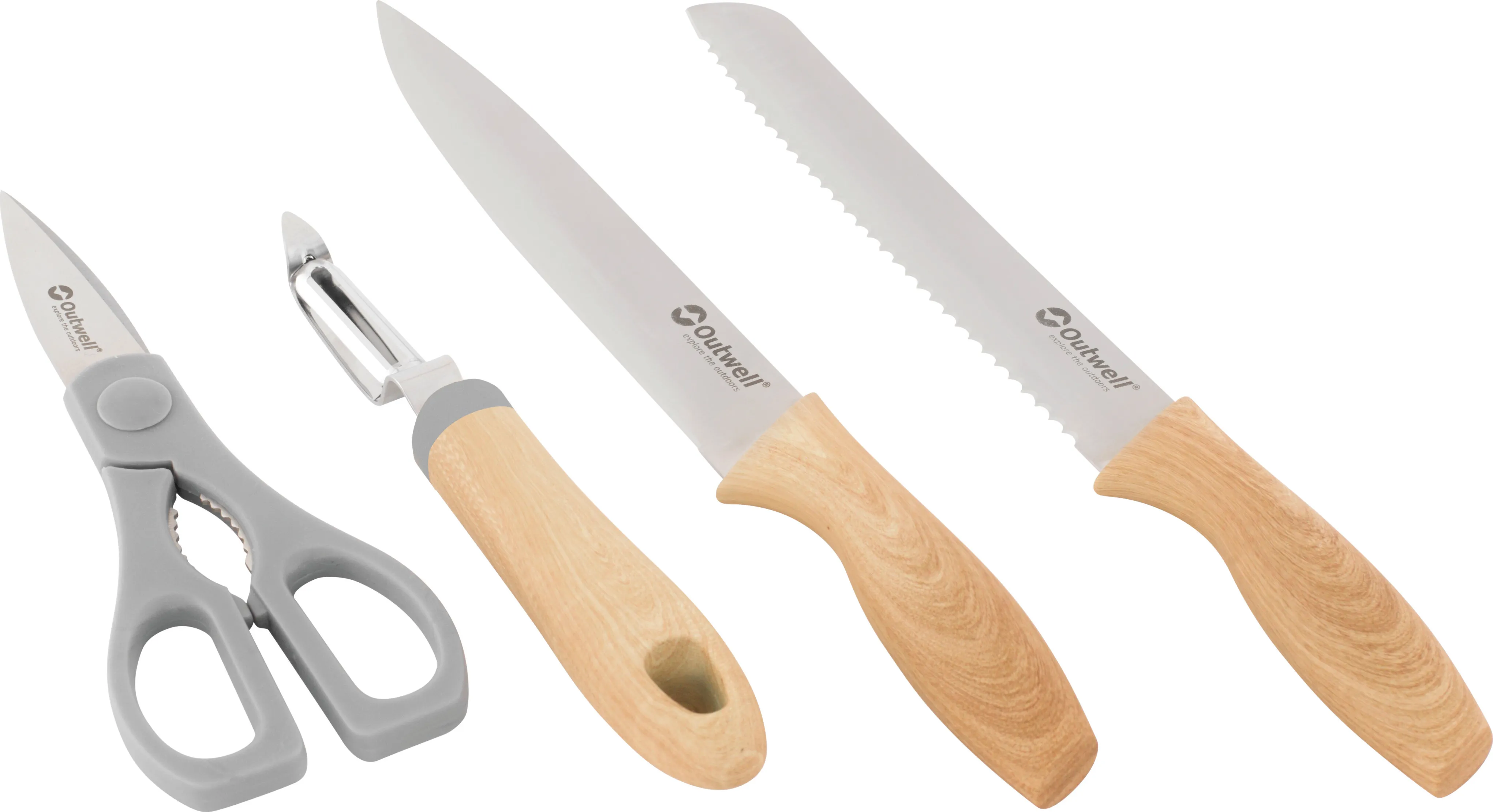 Outwell Chena Knife Set with Peeler and Scissors, Blue, One Size Outwell Chena Knife Set with Peeler and Scissors, Blue, One Size