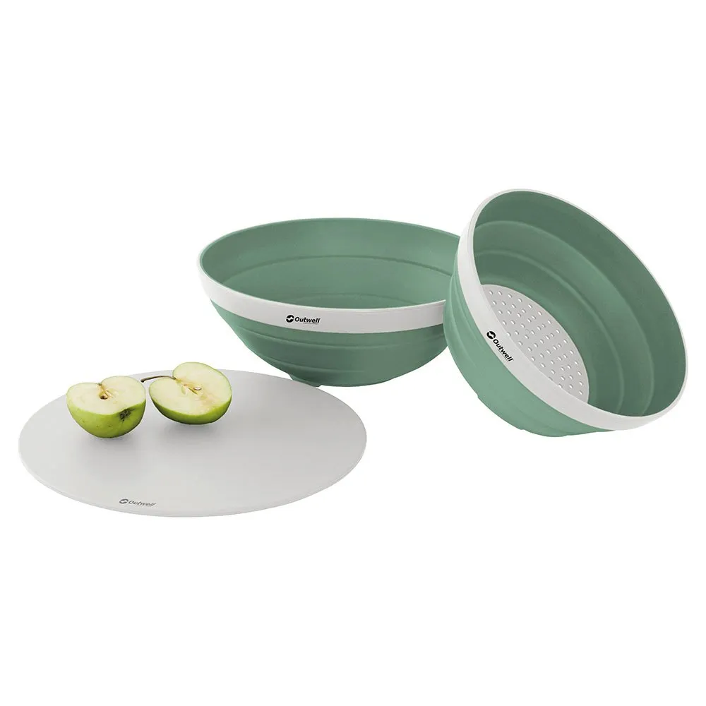 Outwell Hopfällbart Durkslag Och Skål, Shadow green, One Size