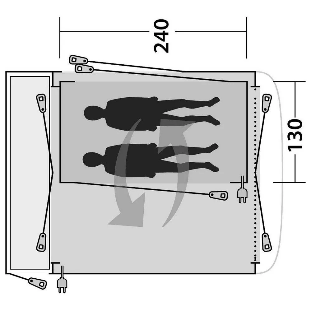 Outwell Inner Milestone Förtält, Charcoal, One Size