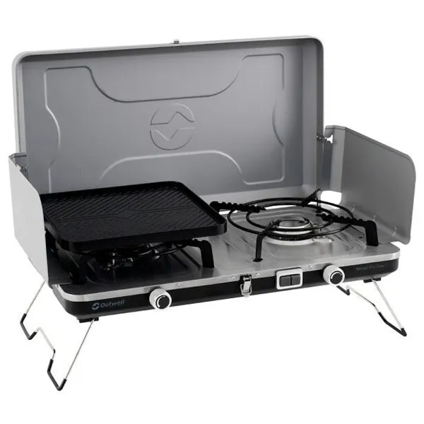 Outwell Merapi Pro Duo Deluxe Gaskök För Camping, Silver grey, One Size