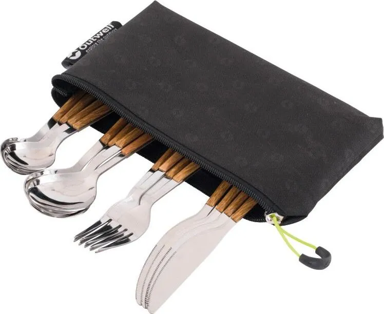 Outwell Pouch Cutlery Set Deluxe, Brown, One Size