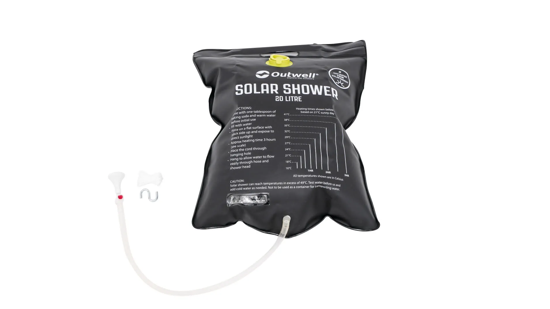 Outwell Solar Shower, Black, One Size Outwell Solar Shower, Black, One Size