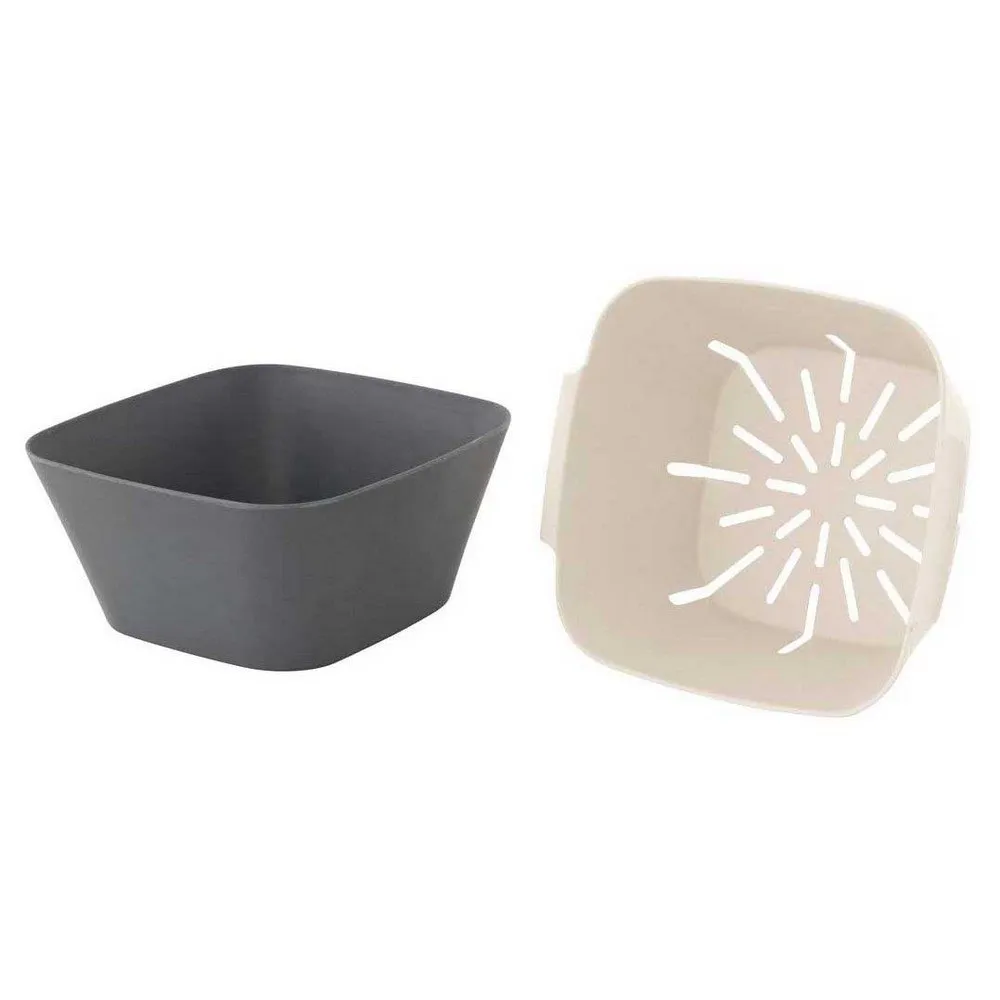Outwell Tulpan Skål Och Durkslag Set, Grey, One Size