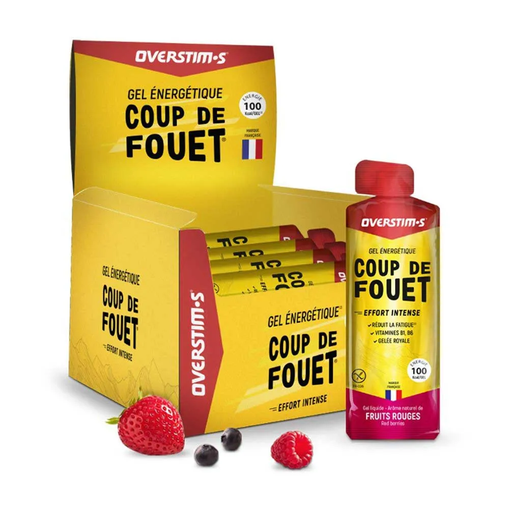 OVERSTIM.s Coup De Fouet Låda Med Energigeler Röda Frukter 34g 10 Enheter, Multicolor, One Size