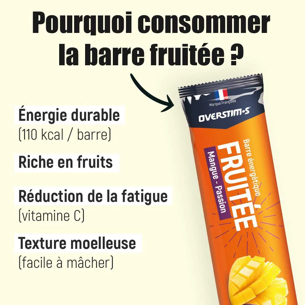 OVERSTIM.s Fruitee Energibar Låda Passionsfrukt Och Persika 30g 35 Enheter, Multicolor, One Size