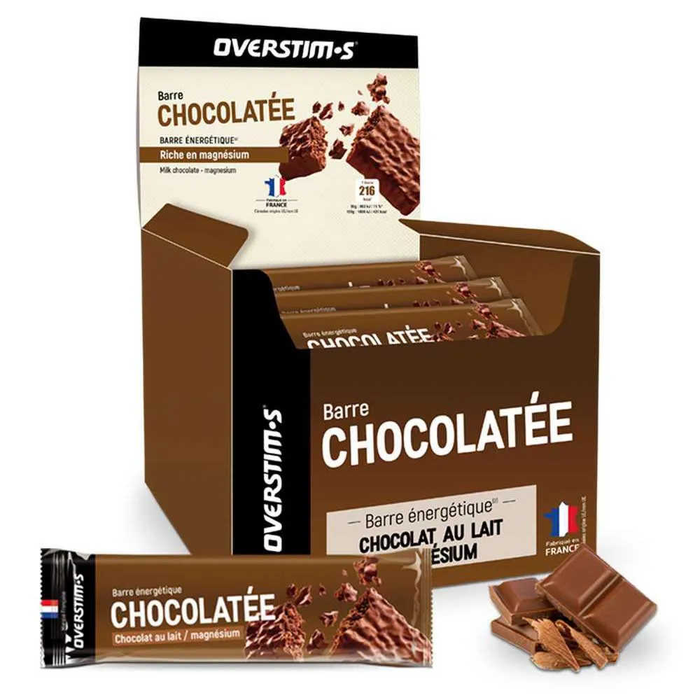 OVERSTIM.s Låda Med Energi-bars Med Magnesium Mjölkchoklad 50g 28 Enheter, Brown, One Size