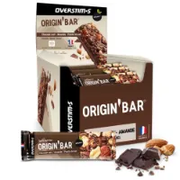 OVERSTIM.s Origin Bar Energibar Låda Mörk Choklad Och Mandel 25 Enheter