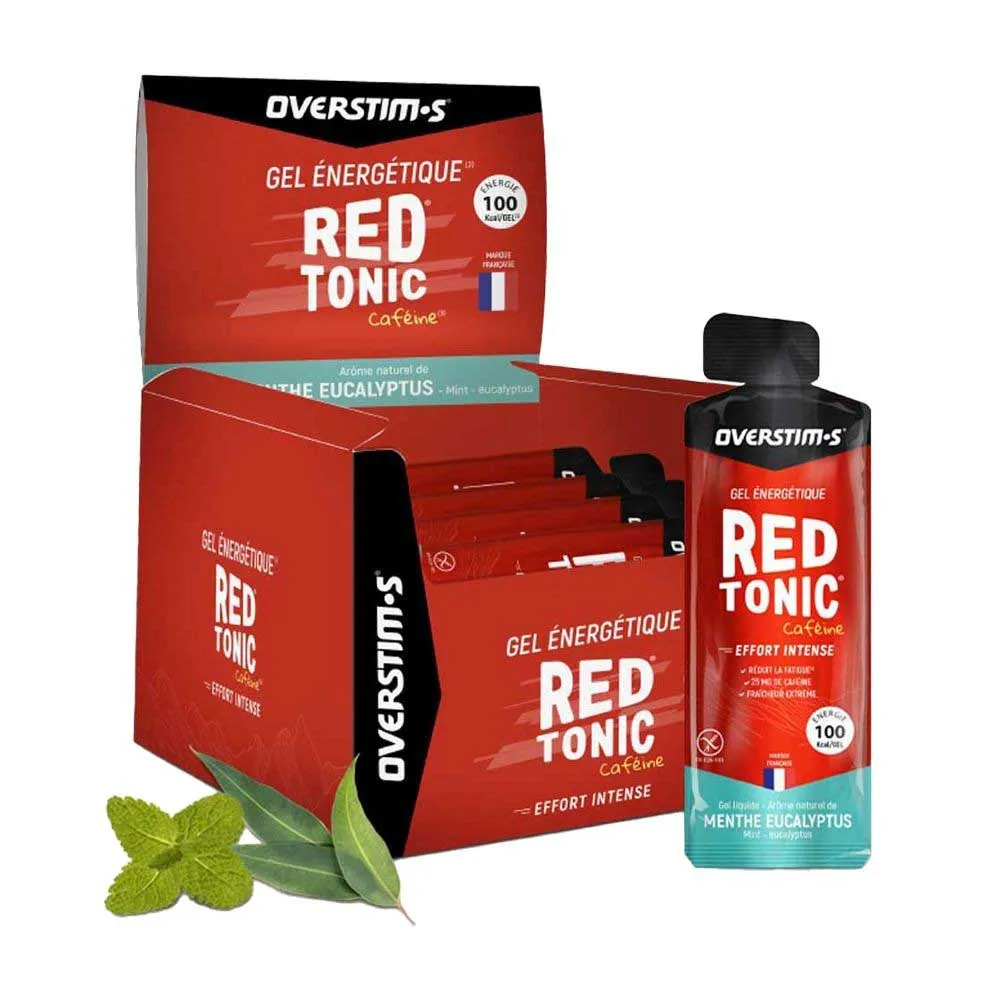 OVERSTIM.s Red Tonic Låda Med Energigeler Mynta Och Eukalyptus 34g 10 Enheter, Multicolor, One Size