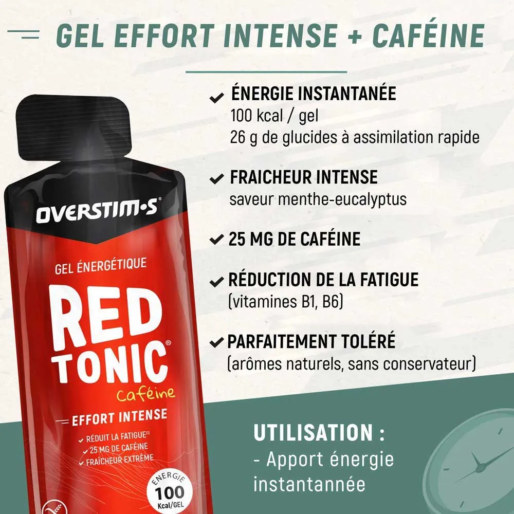 OVERSTIM.s Red Tonic Sprint Air Låda Med Energigeler Mynta Och Eukalyptus 34g 36 Enheter, Multicolor, One Size