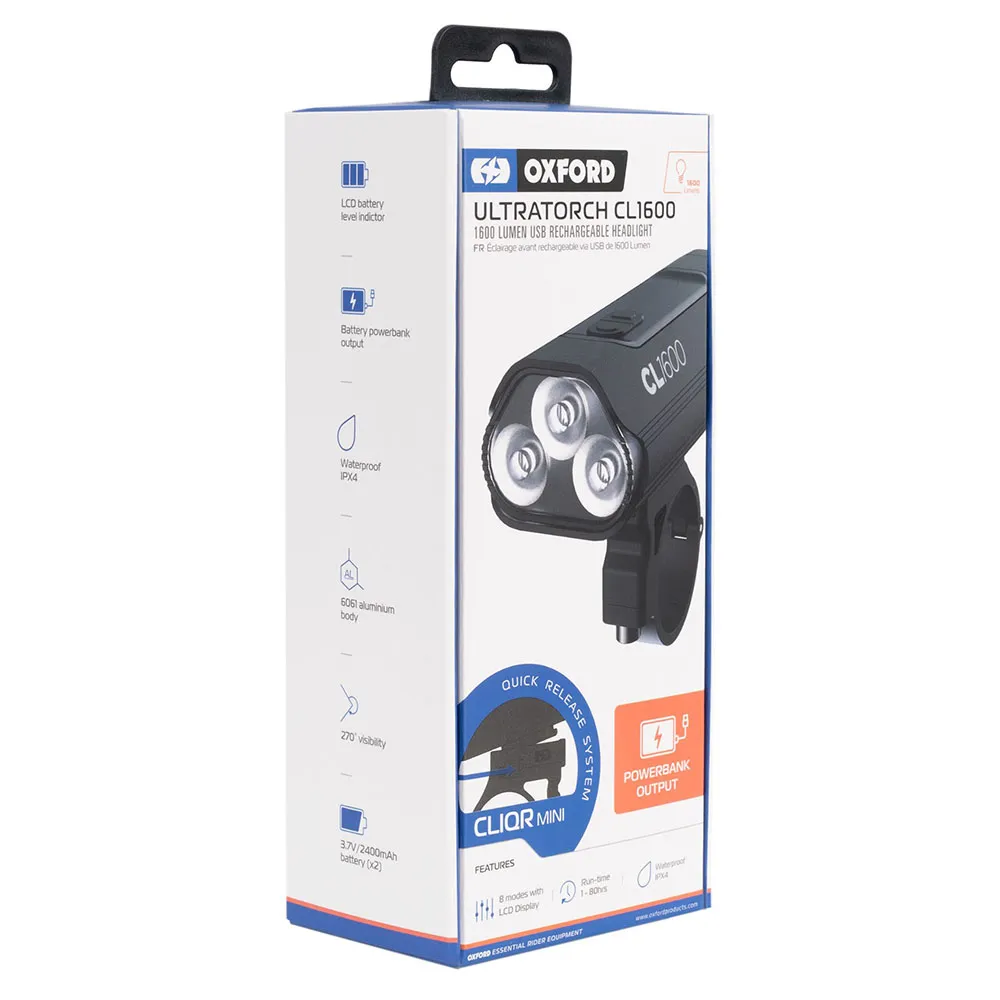 OXC Ultratorch Cl1600 Framlampa, Black, 1600 Lumens