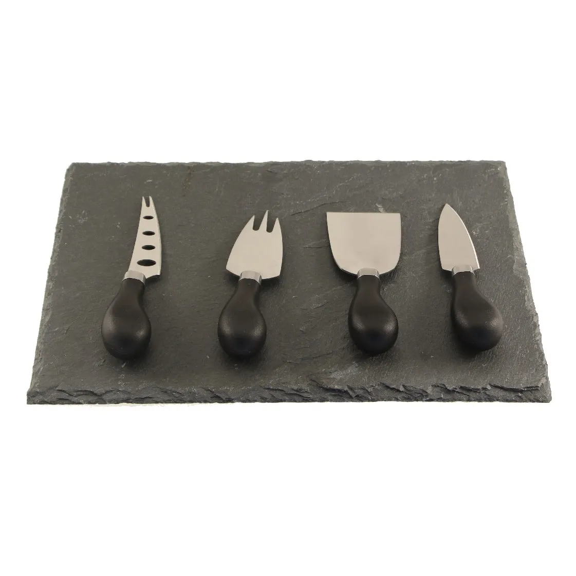 Øyo Cheese Set 4 Knifes And Slate, Black/Steel, One Size