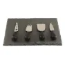 Øyo Cheese Set 4 Knifes And Slate, Black/Steel, One Size