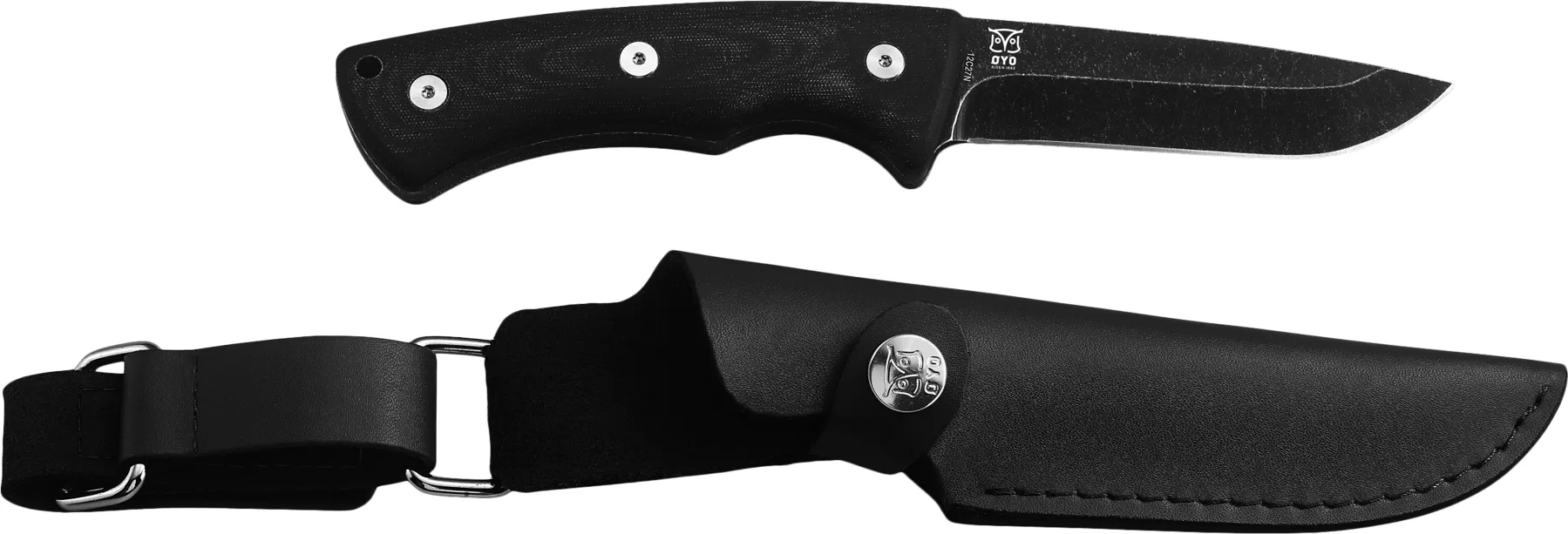 Øyo Falketind with Leather Sheath, Black, One Size
