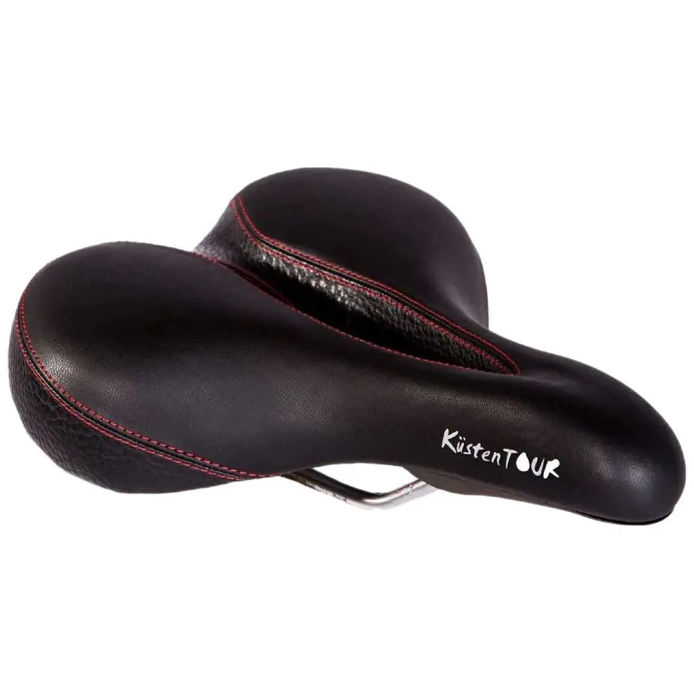 P&p Küstentour Cykelsadel, Black / red, 205mm P&p Küstentour Cykelsadel, Black / red, 205mm