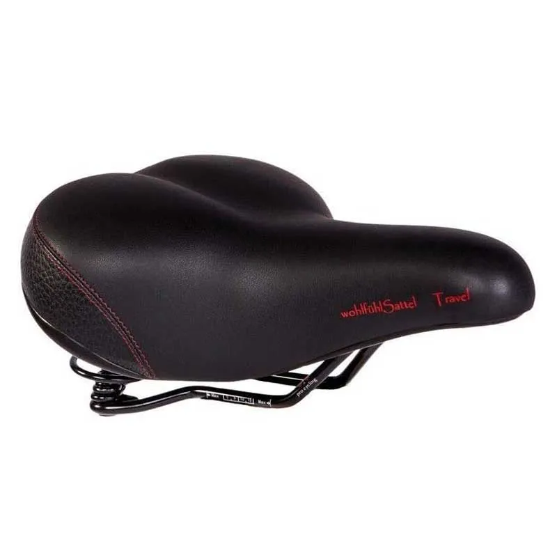 P&p Travel Feder Cykelsadel, Black, 180mm