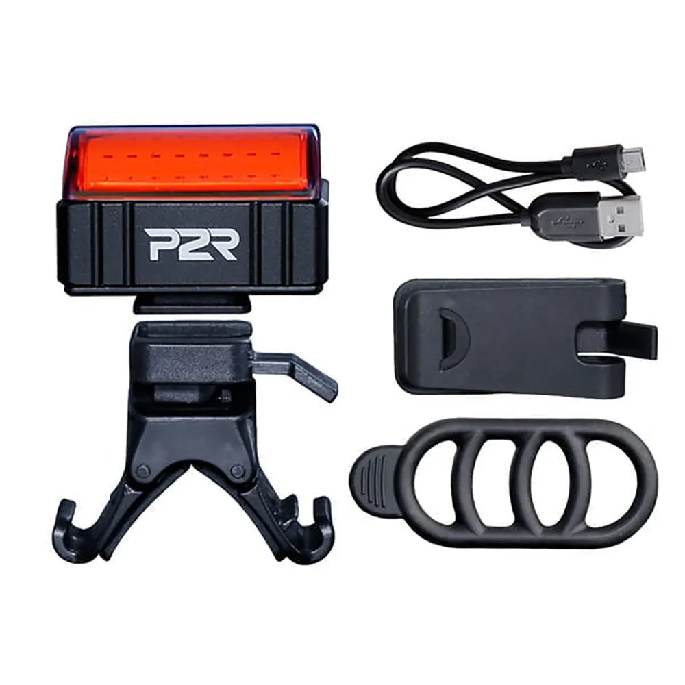 P2R Lumoix 70 Cykellampset, Black / red, 600 / 100 Lumens