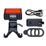 P2R Lumoix 70 Cykellampset, Black / red, 600 / 100 Lumens