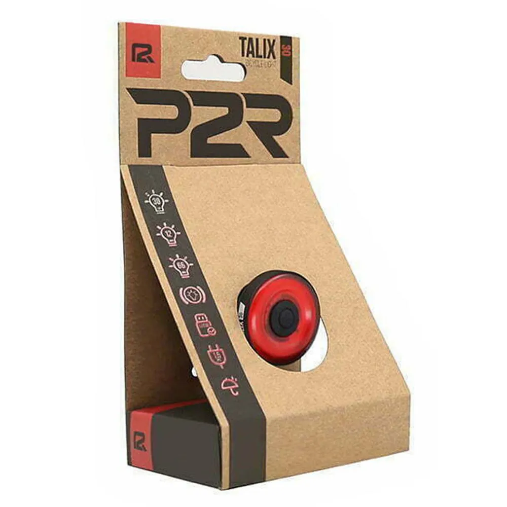 P2R Talix 30 Bakljus, Black / red, 30 Lumens