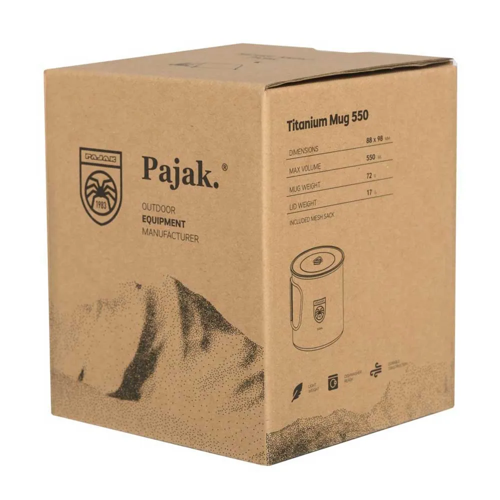 PAJAK Titanium 550ml Mugg, Silver, One Size PAJAK Titanium 550ml Mugg, Silver, One Size
