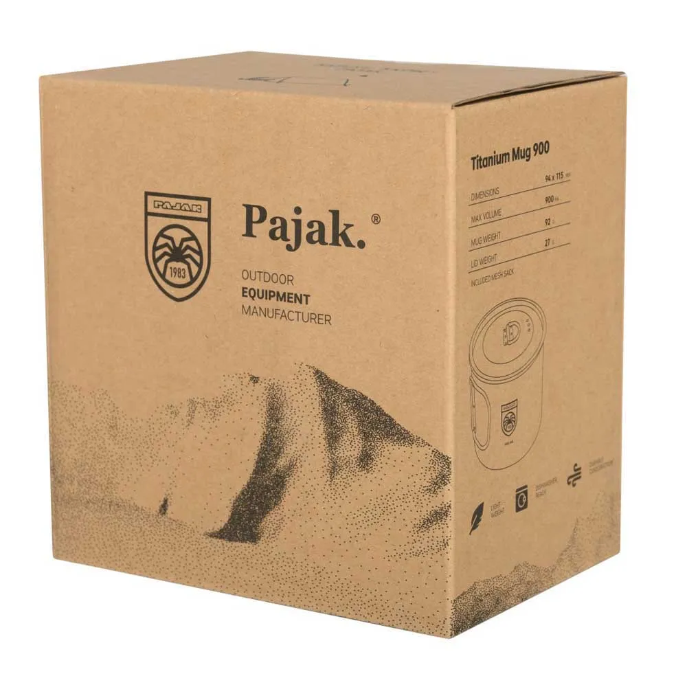 PAJAK Titanium 900ml Mugg, Silver, One Size PAJAK Titanium 900ml Mugg, Silver, One Size