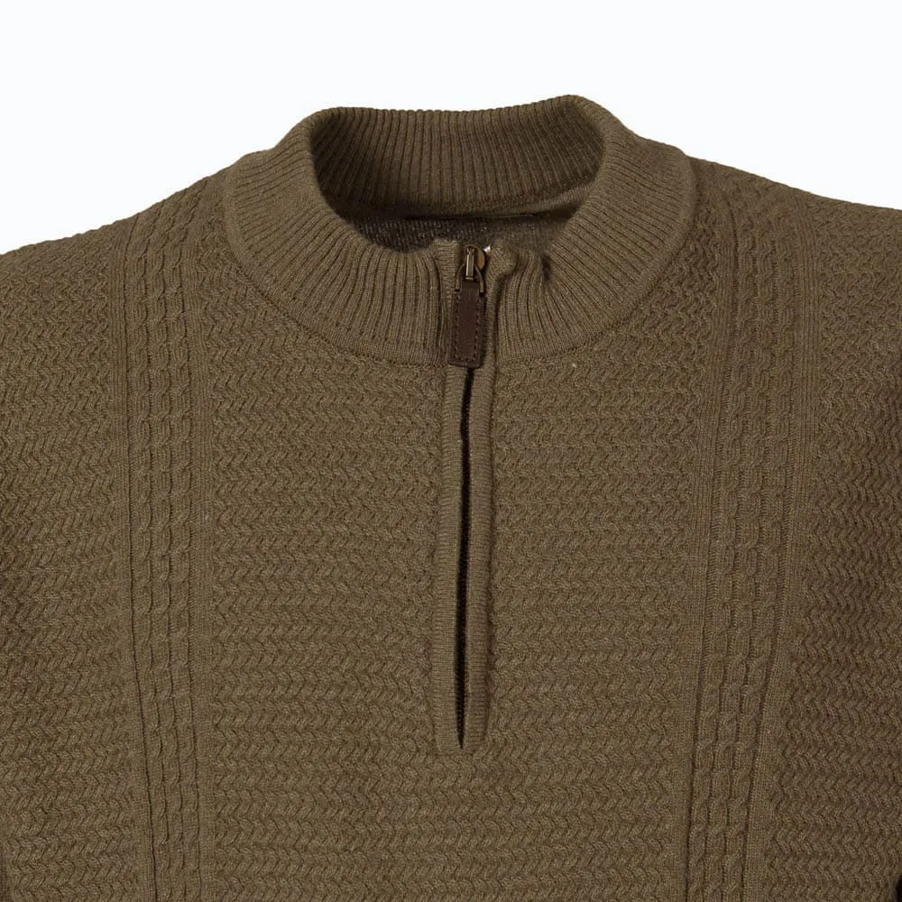 Pasion Morena Zip Round Neck Tröja, Green Pasion Morena Zip Round Neck Tröja, Green