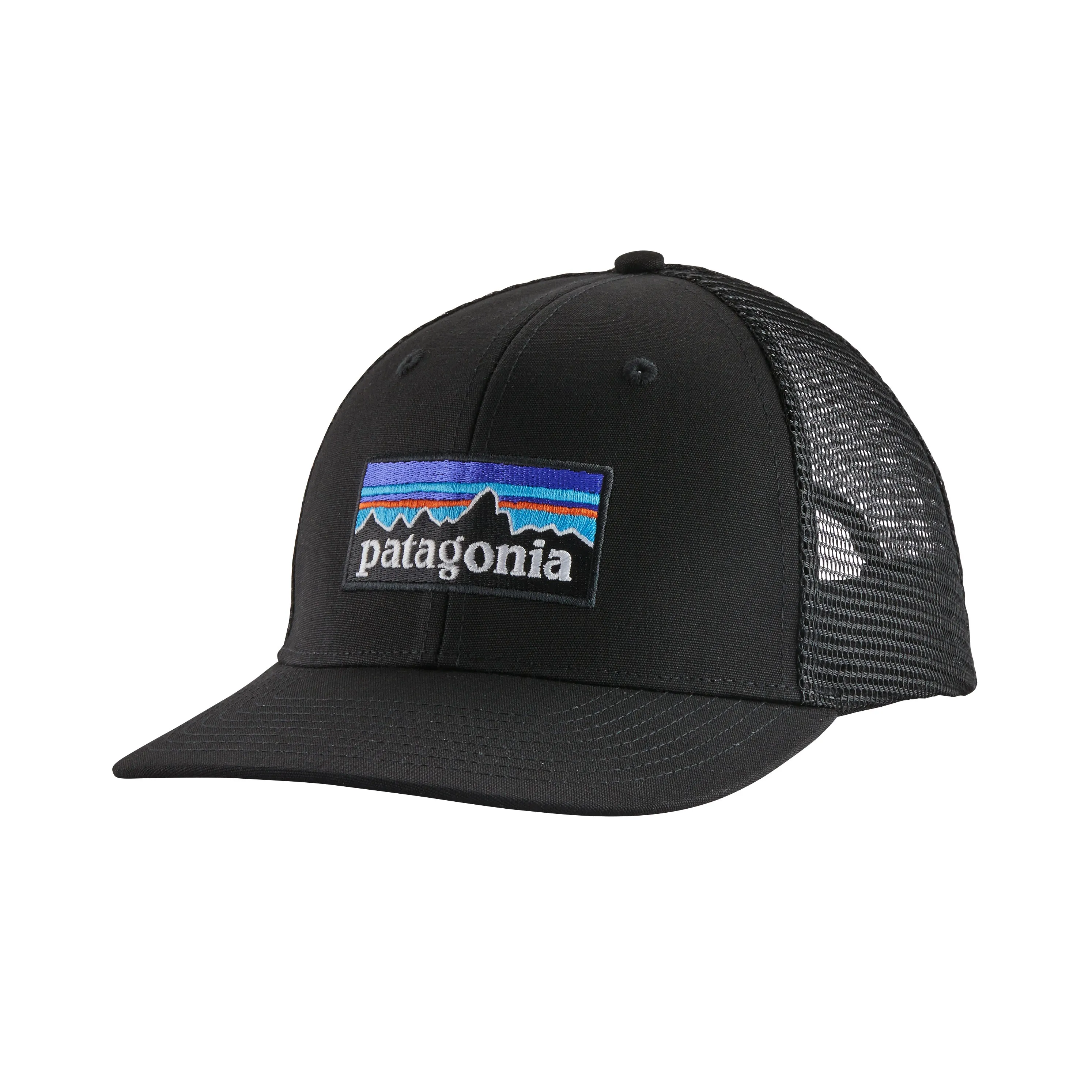 Patagonia P-6 Logo Trucker Hat, Black Patagonia P-6 Logo Trucker Hat, Black
