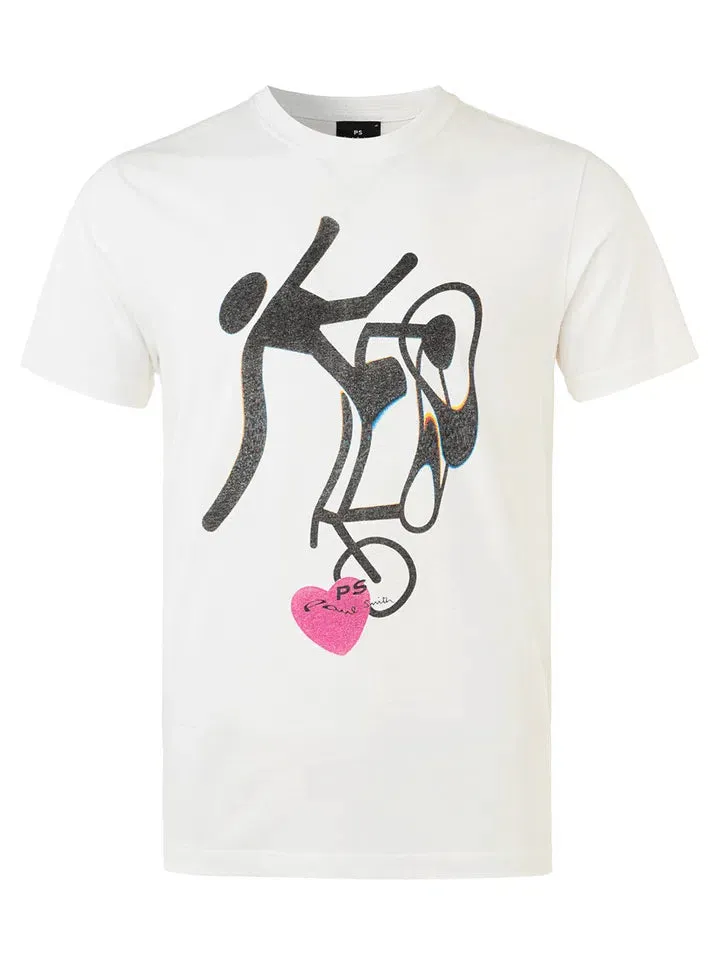 Paul Smith Tshirt SS Reg Fit Heart Cycle, White, S
