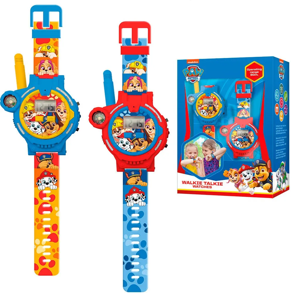 Paw Patrol 2-i-1 Walkie-talkie-klocka, Multicolor Paw Patrol 2-i-1 Walkie-talkie-klocka, Multicolor