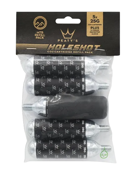 Peaty's Holeshot CO2 Patron Refill Paket 25g, Black / silver, 25g