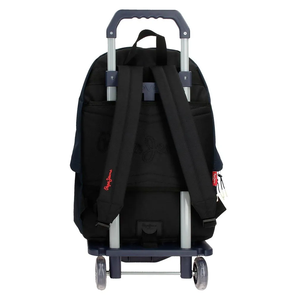Pepe Jeans Adapt. Dikran 44 Cm 24l Ryggsäck Med Hjul, Blue