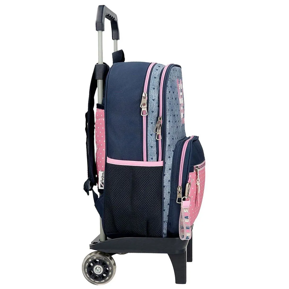 Pepe Jeans Adapt. Noni Denim 40 Cm 14l Ryggsäck Med Hjul, Multicolor