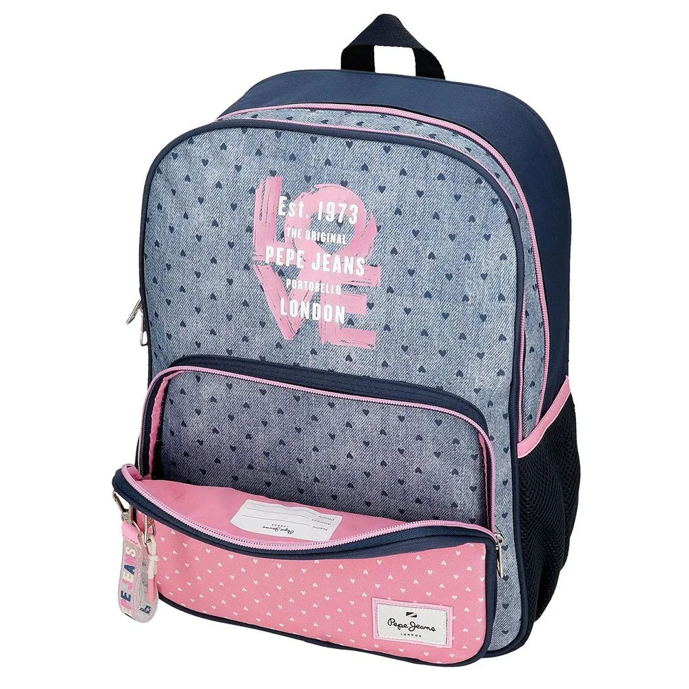 Pepe Jeans Adapt. Noni Denim 40 Cm 14l Ryggsäck Med Hjul, Multicolor