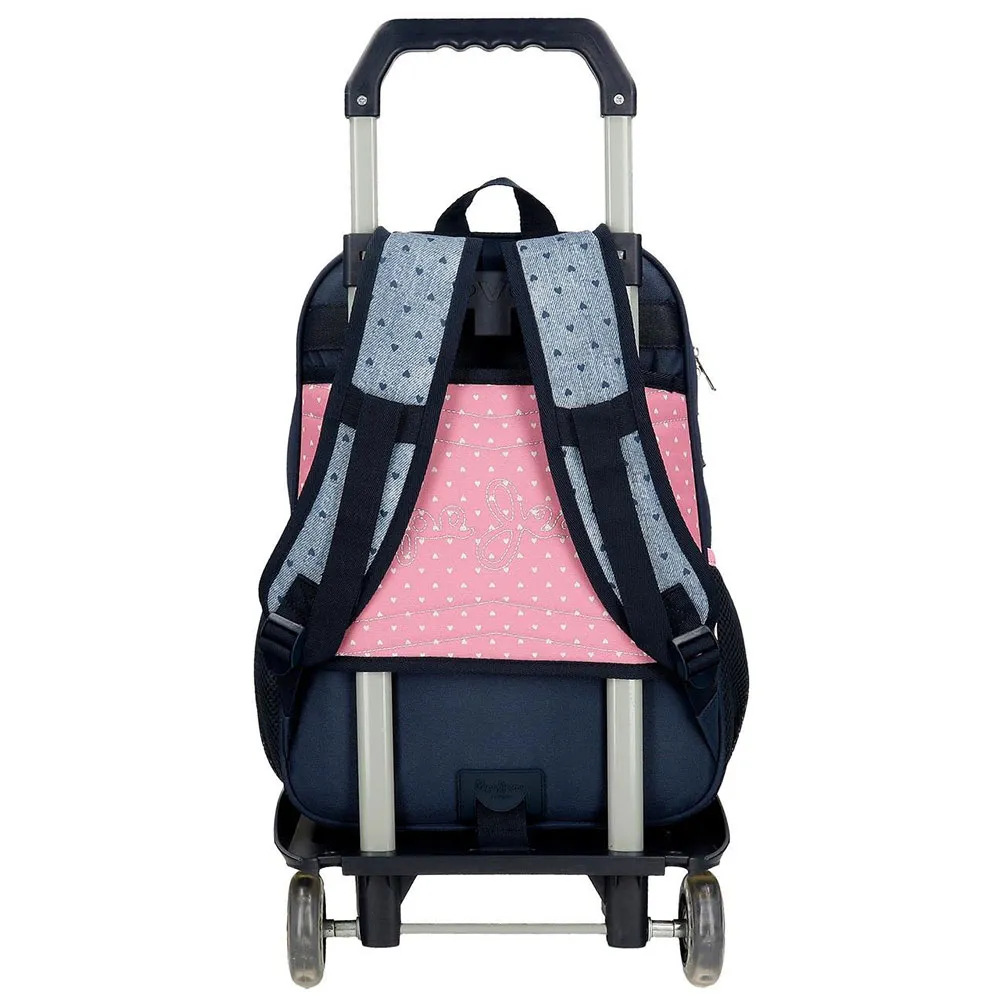 Pepe Jeans Adapt. Noni Denim 40 Cm 14l Ryggsäck Med Hjul, Multicolor