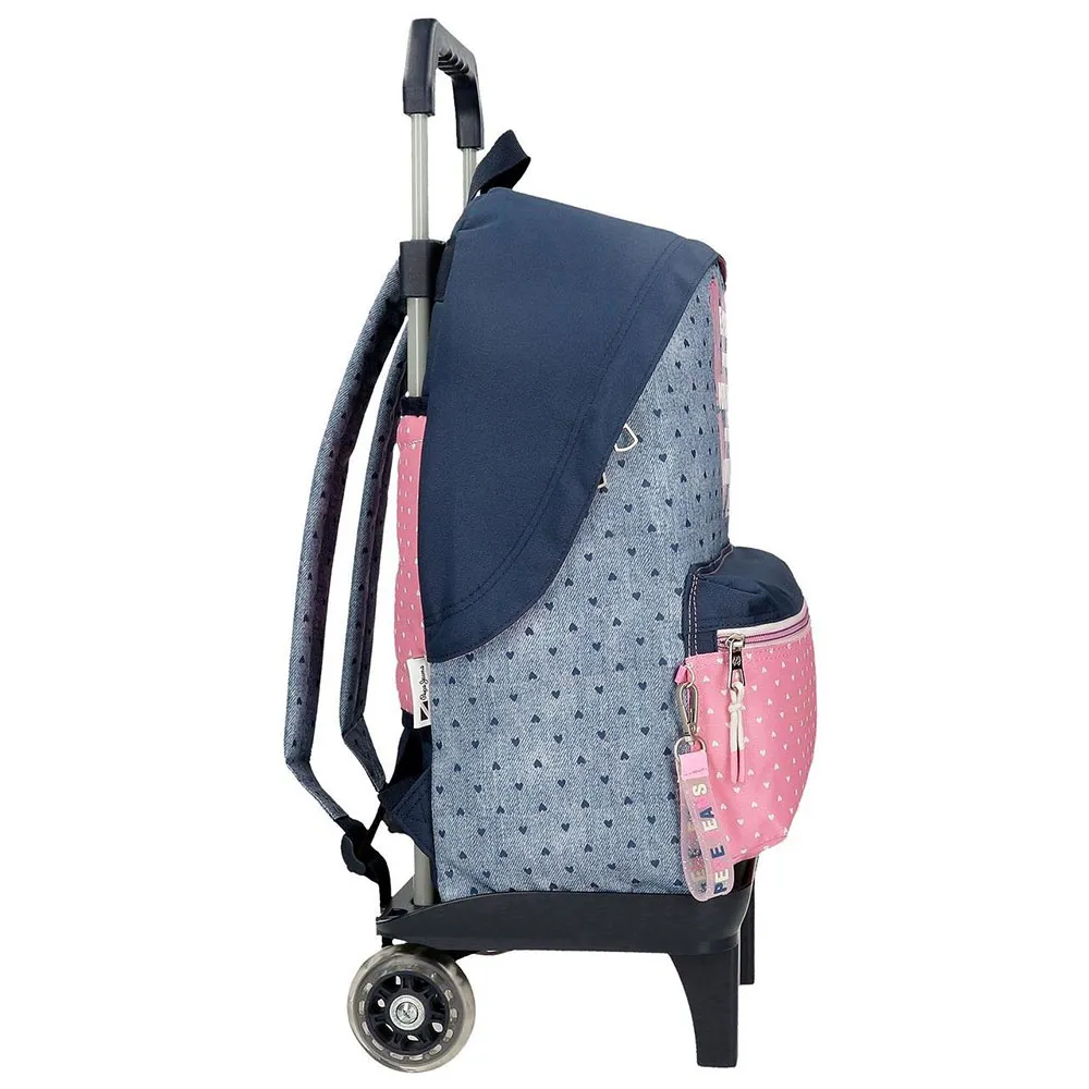 Pepe Jeans Adapt. Noni Denim 42 Cm 23l Ryggsäck Med Hjul, Multicolor