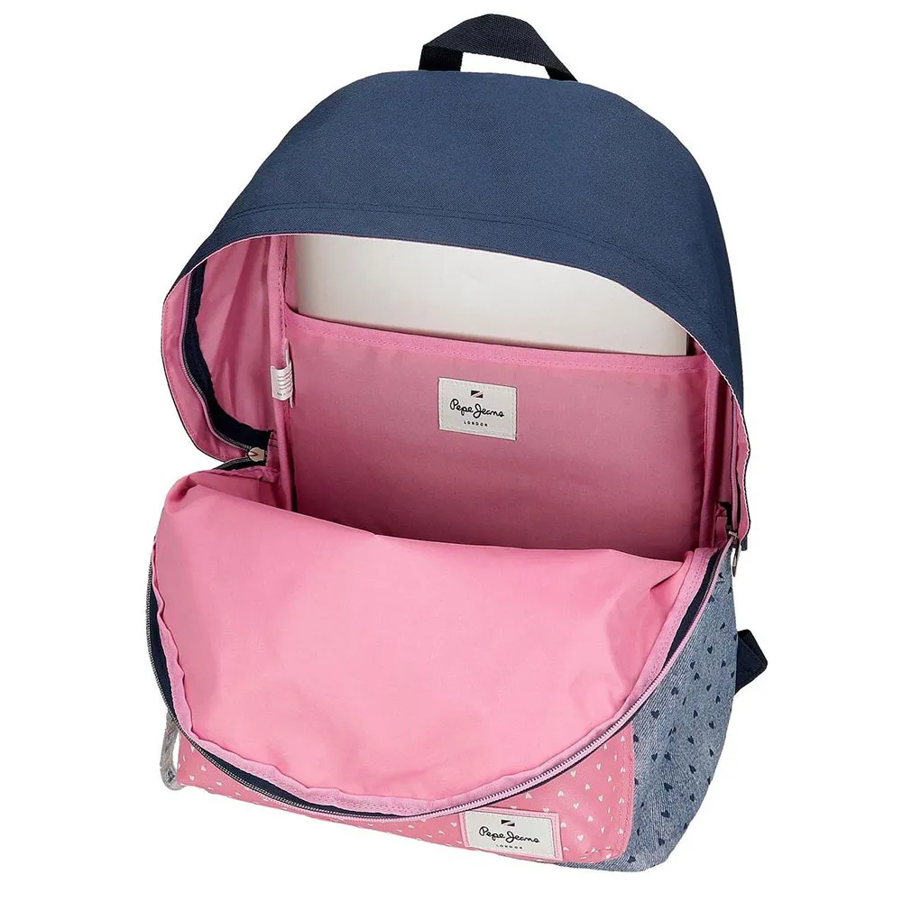 Pepe Jeans Adapt. Noni Denim 42 Cm 23l Ryggsäck Med Hjul, Multicolor