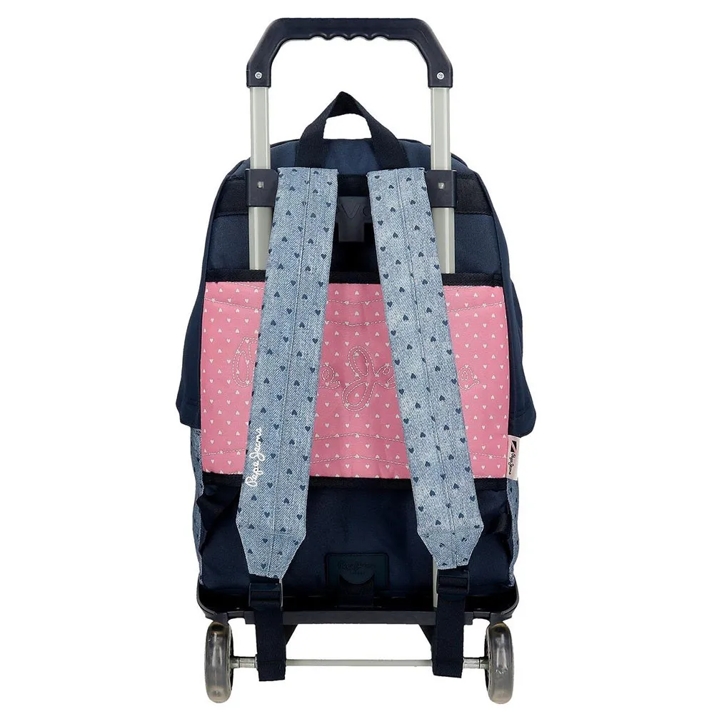 Pepe Jeans Adapt. Noni Denim 42 Cm 23l Ryggsäck Med Hjul, Multicolor