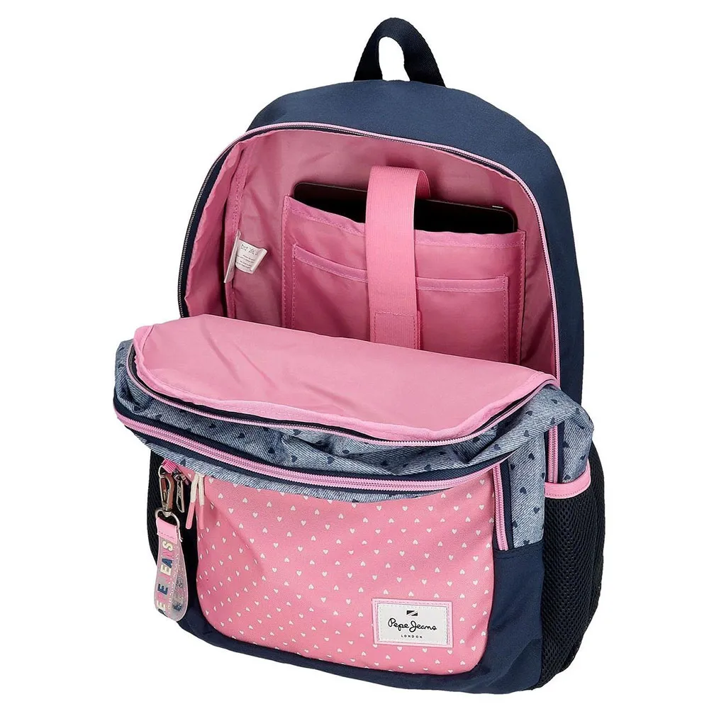 Pepe Jeans Adapt. Noni Denim 44 Cm 26l Ryggsäck Med Hjul, Multicolor
