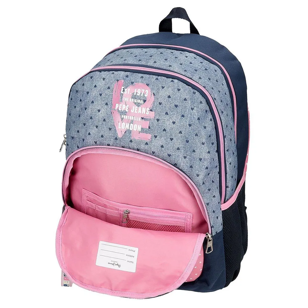 Pepe Jeans Adapt. Noni Denim 44 Cm 26l Ryggsäck Med Hjul, Multicolor