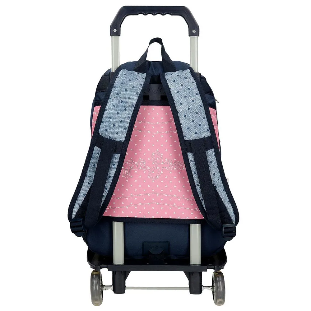 Pepe Jeans Adapt. Noni Denim 44 Cm 26l Ryggsäck Med Hjul, Multicolor