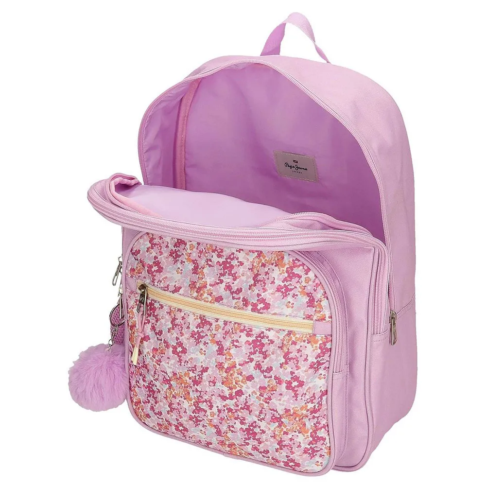 Pepe Jeans Adapt. Sandra 40 Cm 14l Ryggsäck Med Hjul, Pink