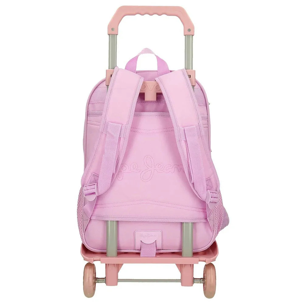 Pepe Jeans Adapt. Sandra 40 Cm 14l Ryggsäck Med Hjul, Pink