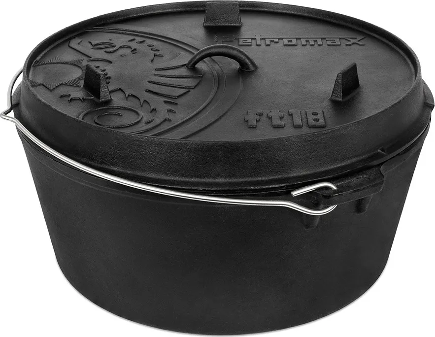 Petromax Dutch Oven FT18 With A Plane Bottom Surface, Black, One Size