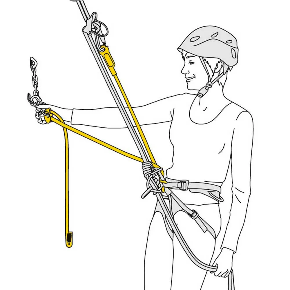 Petzl Evolv Adjust Positioning Säkringsbroms, Grey / orange, 15-150cm