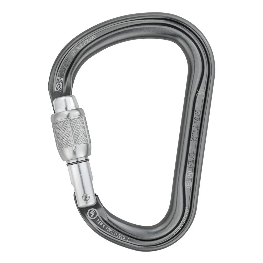 Petzl William Screw Lock Karabinkrok, Silver, One Size