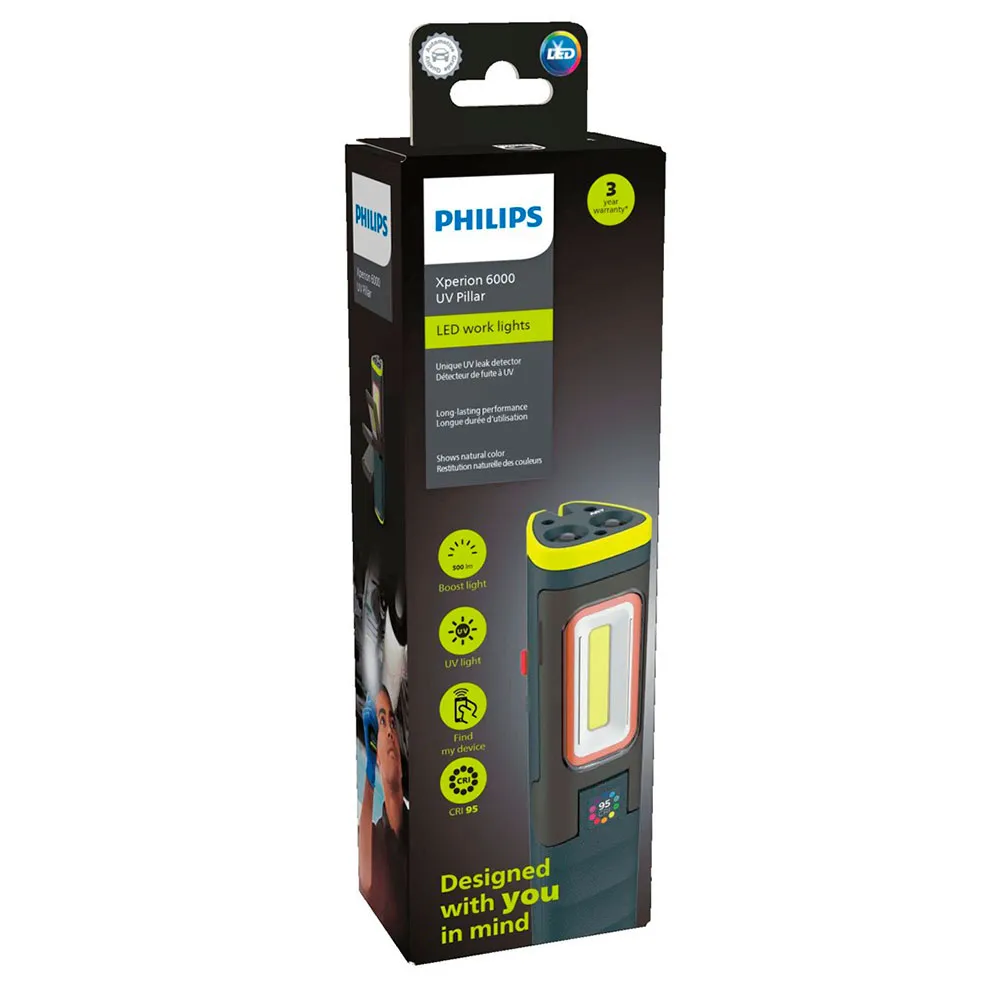 Philips Uv Workshop Pillar 500lm 5w 4400mah Ik07 Ip65 Ficklampa, Grey / green, One Size