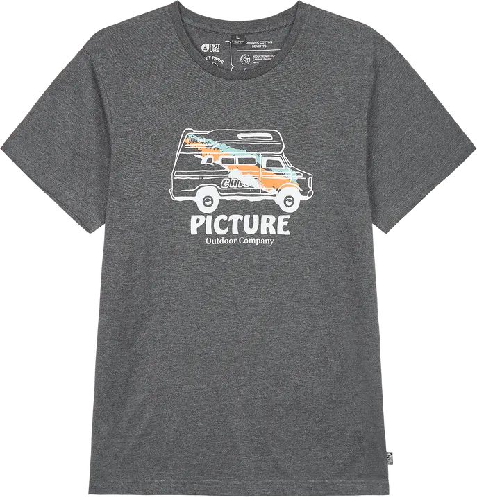 Picture Organic Clothing Men's Custom Van Tee, Dark Grey Melange