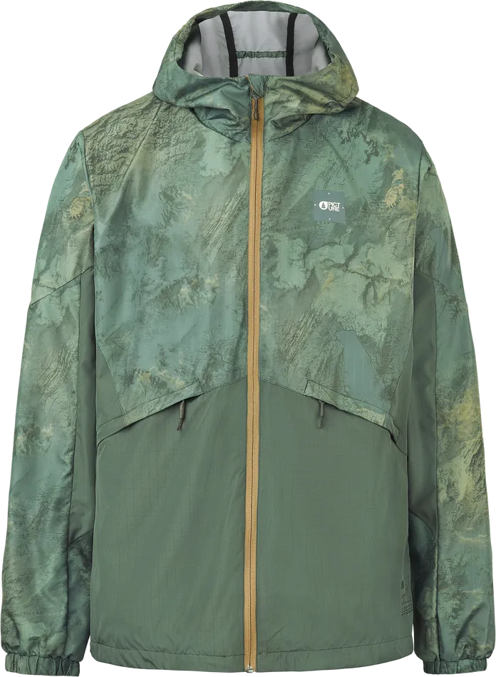 Picture Organic Clothing Men's Laman Print Jacket, Geology Green