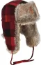 Pinewood Classic Checked Fur Hat, Red/Black