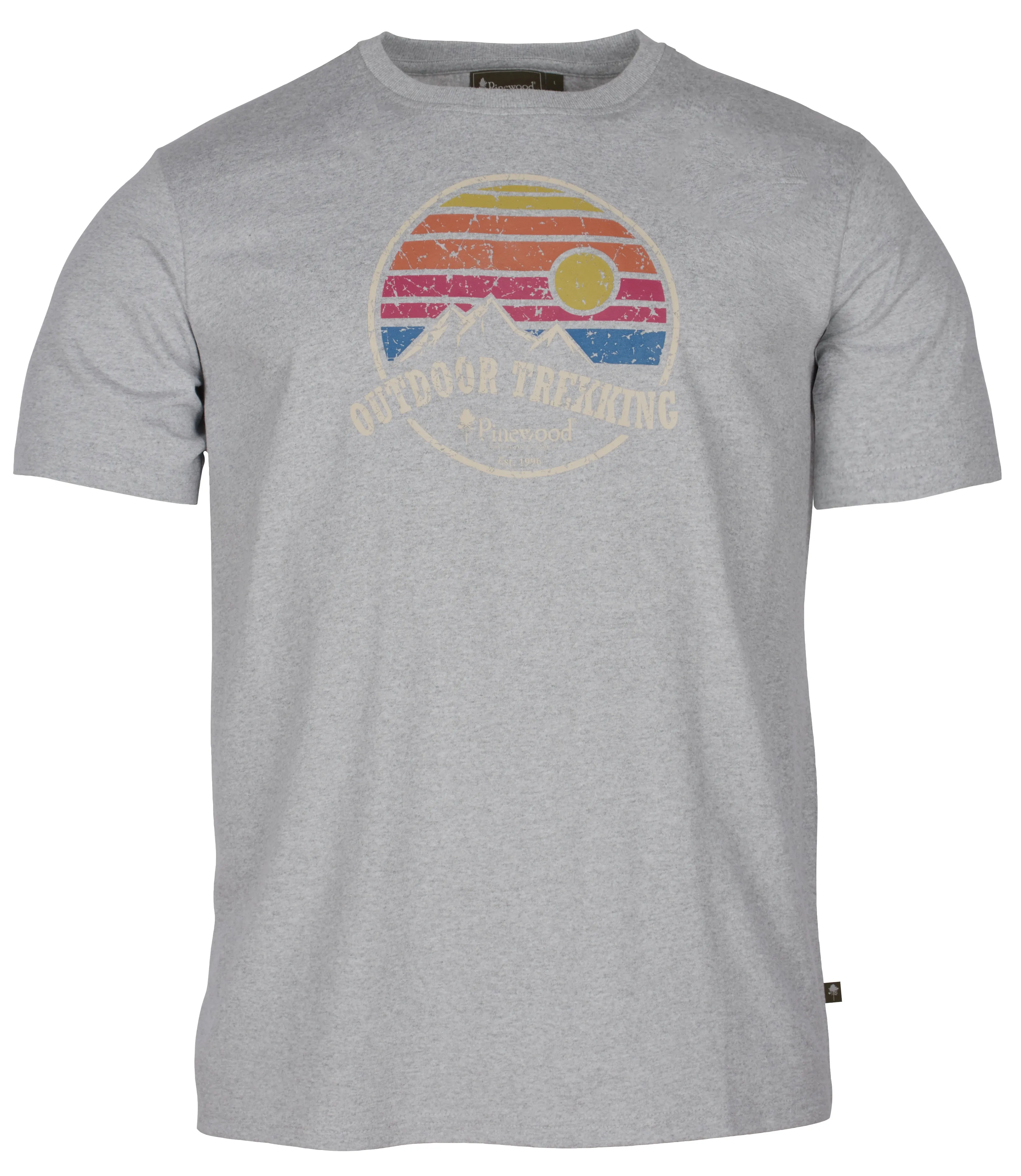 Pinewood Men's Finnveden Recycled Outdoor T-Shirt, Light Grey Melange