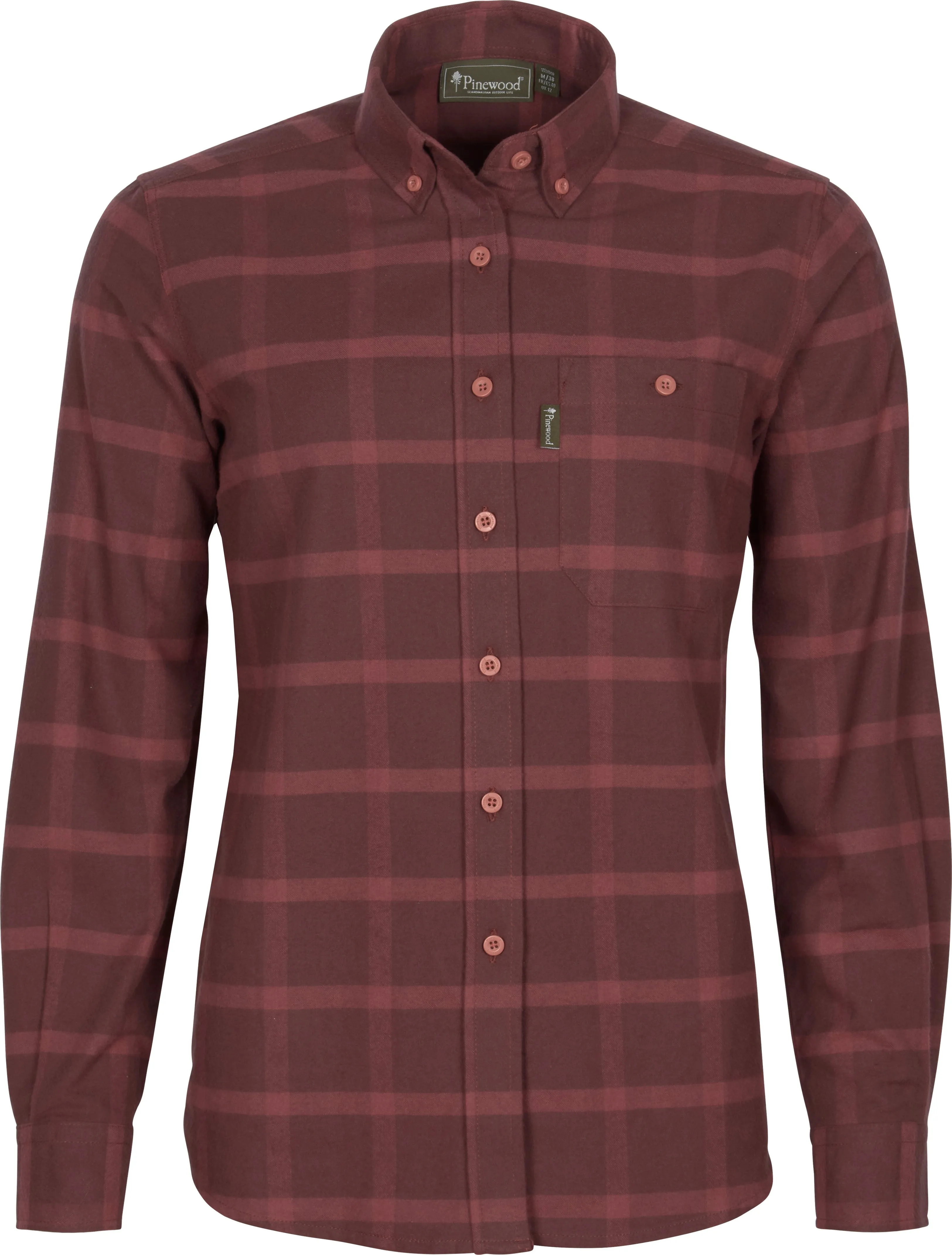 Pinewood Women's Värnamo Flannel Shirt, Earth plum